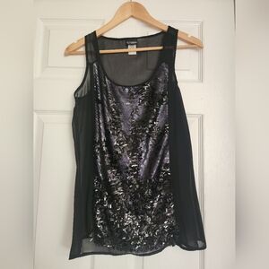 Black sequin tank